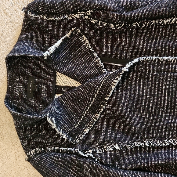 Ann Taylor Woven Moto Style Jacket With Fringe Embellishment - Picture 3 of 13